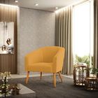 Poltrona Decorativa Pé Palito Castanho Stella Bouclê D03 - D'