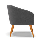 Poltrona Decorativa Pé Palito Castanho Stella Bouclê Grafite