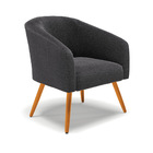 Poltrona Decorativa Pé Palito Castanho Stella Bouclê Grafite