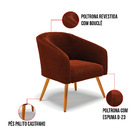 Poltrona Decorativa Pé Palito Castanho Stella Bouclê Terra D0