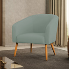 Poltrona Decorativa Pé Palito Castanho Stella Cotelê Ext/velu