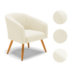 Poltrona Decorativa Pé Palito Castanho Stella Cotelê Ext/velu