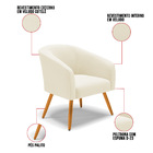 Poltrona Decorativa Pé Palito Castanho Stella Cotelê Ext/velu