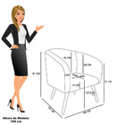 Poltrona Decorativa Pé Palito Castanho Stella Cotelê Int/velu