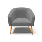 Poltrona Decorativa Pé Palito Castanho Stella Linho D03 - D'r