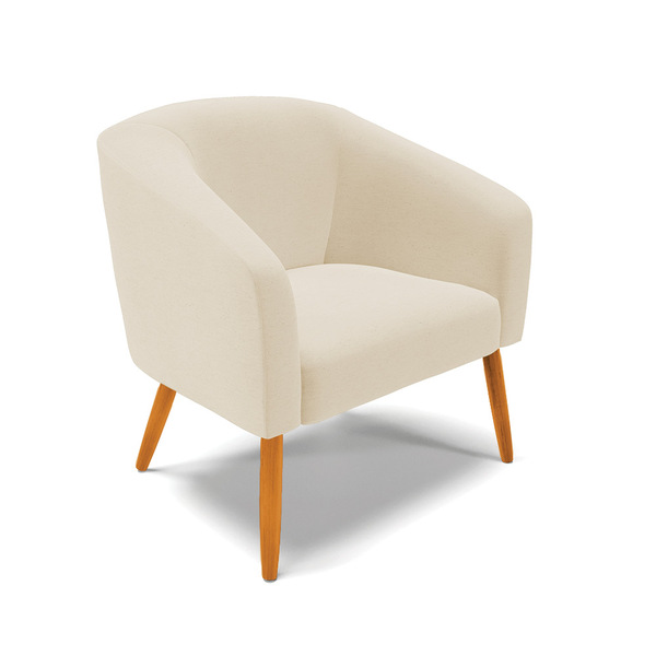 Poltrona Decorativa Pé Palito Castanho Stella Linho D03 - D'r