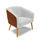 Poltrona Decorativa Pé Palito Castanho Stella Nozes/linho Cin