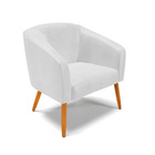 Poltrona Decorativa Pé Palito Castanho Stella Sintético Pu Br