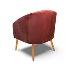 Poltrona Decorativa Pé Palito Castanho Stella Veludo Text Mar