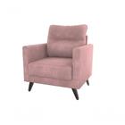 Poltrona Decorativa Pé Palito Chicago - Veludo Turkey Rose