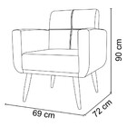 Poltrona Decorativa Pé Palito Havana - Azul Veludo