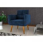 Poltrona Decorativa Pé Palito Havana - Azul Veludo