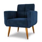 Poltrona Decorativa Pé Palito Havana - Azul Veludo