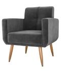 Poltrona Decorativa Pé Palito Havana - Chumbo Cinza Light