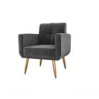 Poltrona Decorativa Pé Palito Havana - Chumbo Cinza Light