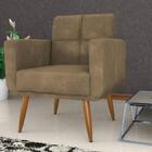 Poltrona Decorativa Pé Palito Havana - Veludo Turkey Castor