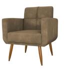 Poltrona Decorativa Pé Palito Havana - Veludo Turkey Castor