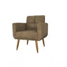 Poltrona Decorativa Pé Palito Havana - Veludo Turkey Castor