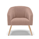 Poltrona Decorativa Pé Palito Natural Kit 2 Stella Bouclê D03