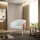 Poltrona Decorativa Pé Palito Natural Kit 2 Stella Nozes/linh