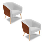 Poltrona Decorativa Pé Palito Natural Kit 2 Stella Nozes/linh