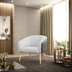 Poltrona Decorativa Pé Palito Natural Kit 2 Stella Preto/linh