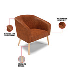 Poltrona Decorativa Pé Palito Natural Kit 2 Stella Sintético