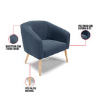 Poltrona Decorativa Pé Palito Natural Kit 2 Stella Suede D03