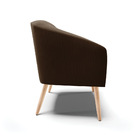 Poltrona Decorativa Pé Palito Natural Kit 2 Stella Suede Marr