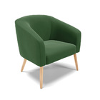 Poltrona Decorativa Pé Palito Natural Kit 2 Stella Suede Verd