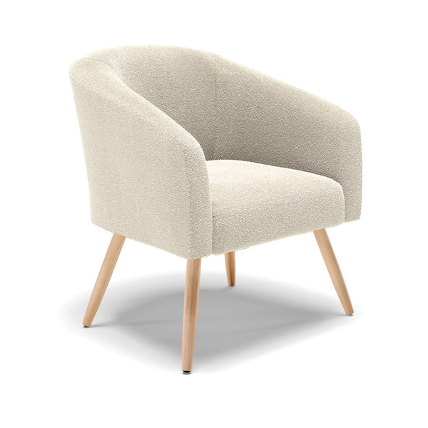 Poltrona Decorativa Pé Palito Natural Stella Bouclê D03 - D'r