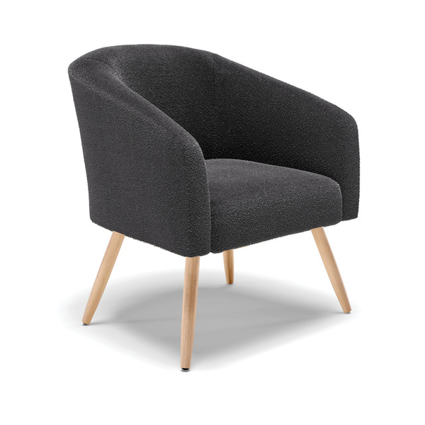 Poltrona Decorativa Pé Palito Natural Stella Bouclê D03 - D'r