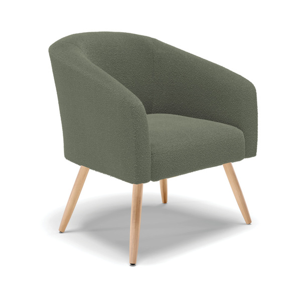 Poltrona Decorativa Pé Palito Natural Stella Bouclê D03 - D'r