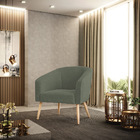 Poltrona Decorativa Pé Palito Natural Stella Bouclê D03 - D'r