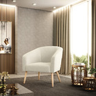 Poltrona Decorativa Pé Palito Natural Stella Bouclê D03 - D'r