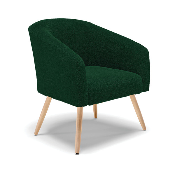 Poltrona Decorativa Pé Palito Natural Stella Bouclê D03 - D'r