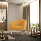 Poltrona Decorativa Pé Palito Natural Stella Bouclê D03 - D'r