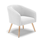 Poltrona Decorativa Pé Palito Natural Stella Bouclê Off White