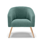 Poltrona Decorativa Pé Palito Natural Stella Bouclê Verde Men