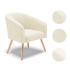 Poltrona Decorativa Pé Palito Natural Stella Cotelê Ext/velud