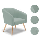 Poltrona Decorativa Pé Palito Natural Stella Cotelê Int/velud