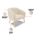 Poltrona Decorativa Pé Palito Natural Stella Linho D03 - D'ro