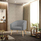 Poltrona Decorativa Pé Palito Natural Stella Linho D03 - D'ro