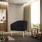 Poltrona Decorativa Pé Palito Natural Stella Linho D03 - D'ro