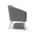 Poltrona Decorativa Pé Palito Natural Stella Linho Grafite D0