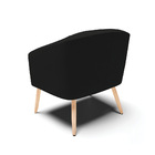 Poltrona Decorativa Pé Palito Natural Stella Linho Preto D03