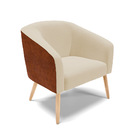 Poltrona Decorativa Pé Palito Natural Stella Nozes/linho Arei