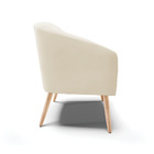 Poltrona Decorativa Pé Palito Natural Stella Veludo Bege D03