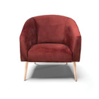 Poltrona Decorativa Pé Palito Natural Stella Veludo Text Mars