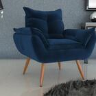 Poltrona Decorativa Pé Palito Toquio - Veludo Azul Marinho